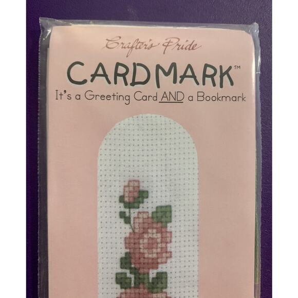 Counted Cross Stitch Kit Bookmark and Card Kit Pink Roses by Crafters Pride - Picture 3 of 5